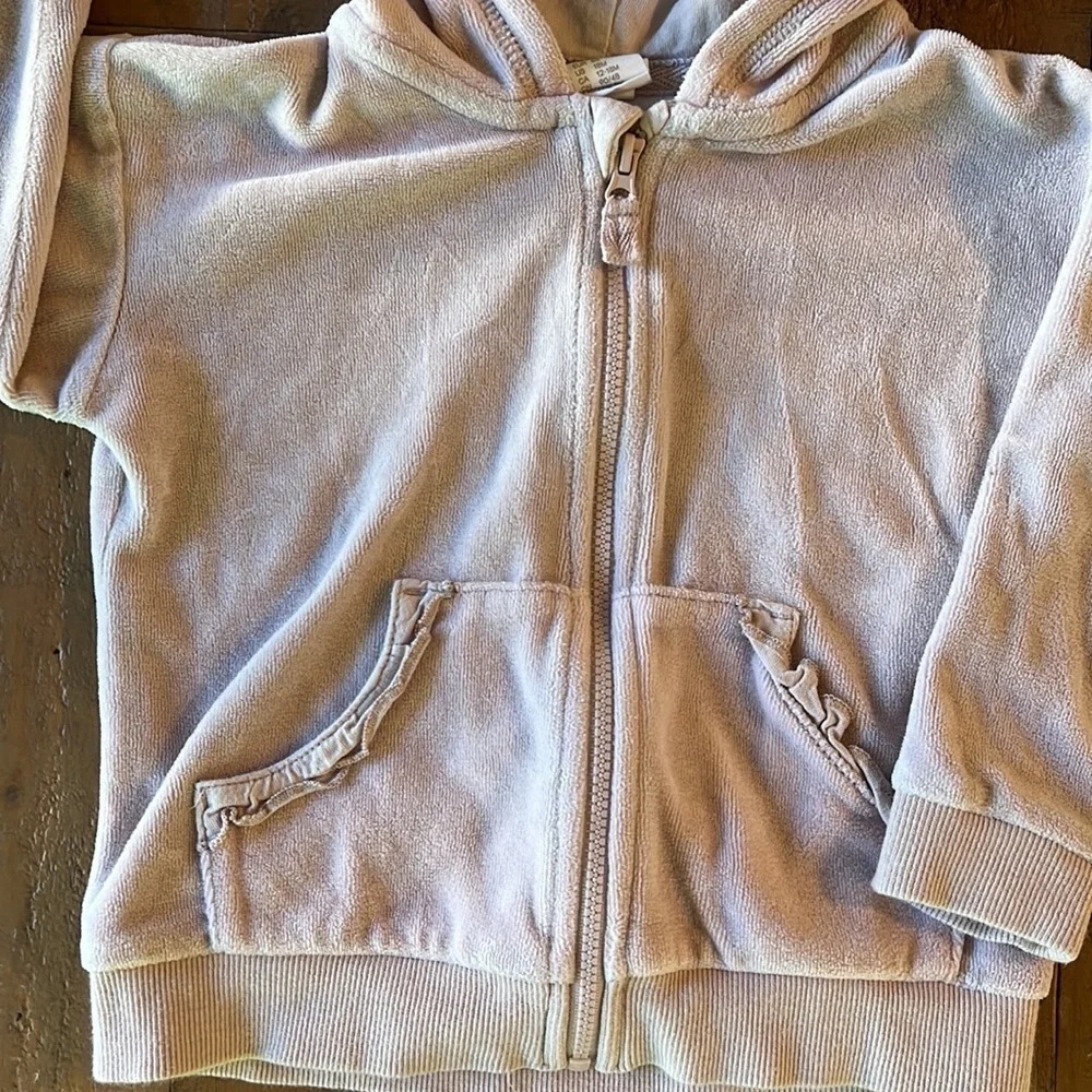 H&M pale pink velour jacket and jogger set